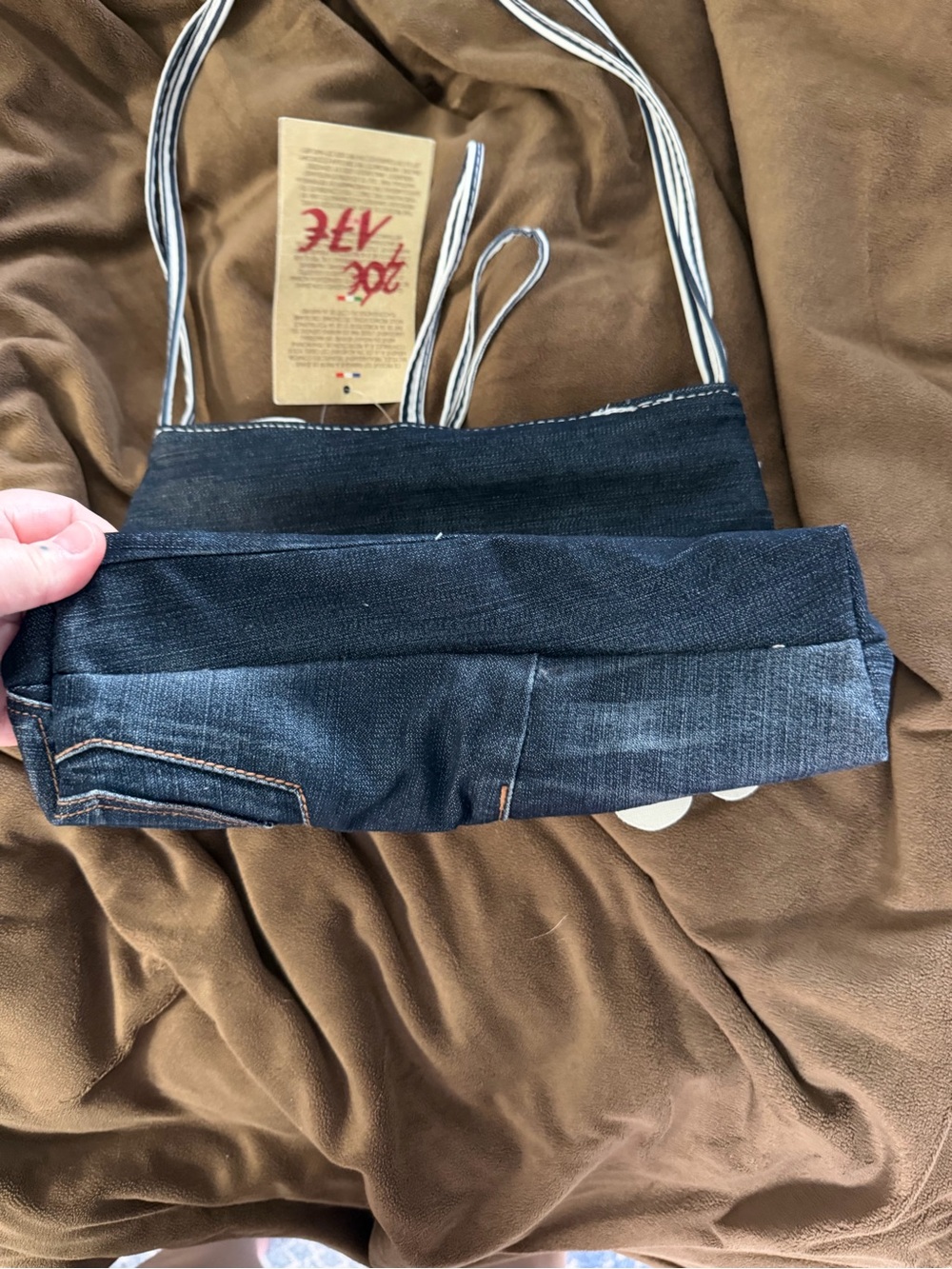 Manu Bag Italy Upcycled Denim Monaco Monte Carlo Crossbody Shoulder Bag NWT - Picture 3 of 6